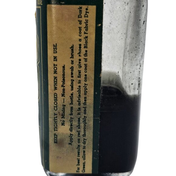 Vintage Evangeline Fabric Slipper Dye Glass Bottle Pitch Black Decorative - Picture 9 of 16